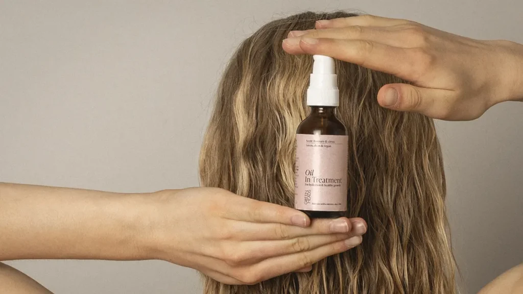 Öljyhoito pullo hiuksille ja hiuspohjalle.